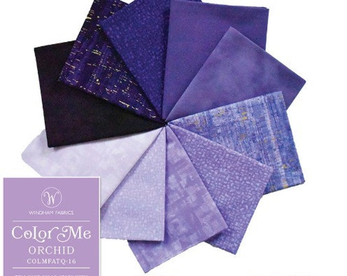 Color Me Orchid by Windham - Precut Fat Quarter Bundle COLMFATQ-12 | 10 Fat Quarters - 100% Cotton