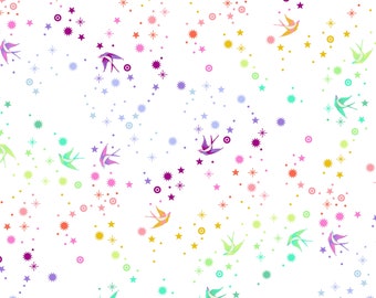 Fairy Dust - True Colors - Tula Pink - White - FreeSpirit Fabrics -  100% Cotton