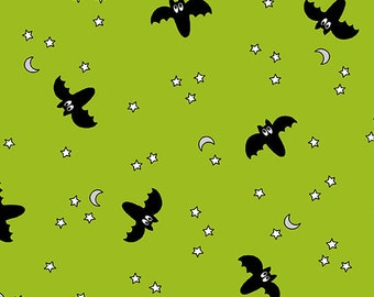 Hocus Pocus - Andover Fabrics - Kim Schaeffer - Chartreuse - Bats