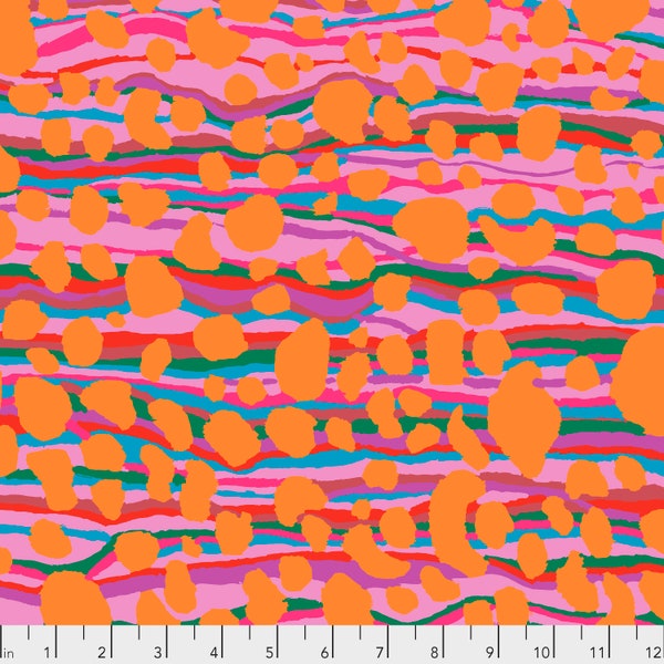 Kaffe Fassett Classics - Brandon Mably - Stream - Orange - FreeSpirit Fabrics - 100% Cotton - PWBM075.ORANGE