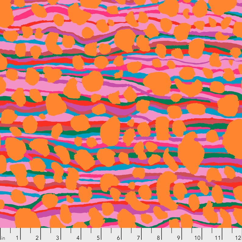 Kaffe Fassett Classics Brandon Mably Stream Orange FreeSpirit Fabrics 100% Cotton PWBM075.ORANGE image 1