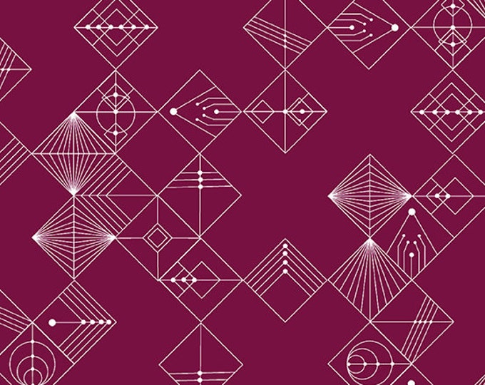 Century Prints - Deco - Giuce Giucy - Andover Fabrics - Mulberry - Tiles