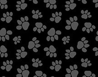 Paw-Sitively Awesome - Sweet Cee Creative - Studio E Fabrics - 7453-99 Black Paw - 100% Cotton