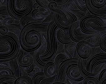 Just Color - StudioE Fabrics - Black/Iron - EJUST-1351-IRON - Swirl