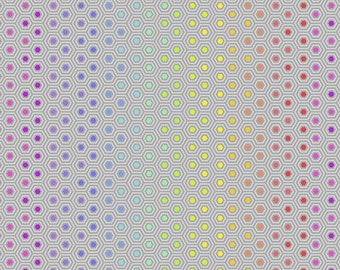 Tula Pink - Hexy Rainbow - Dove - True Colors