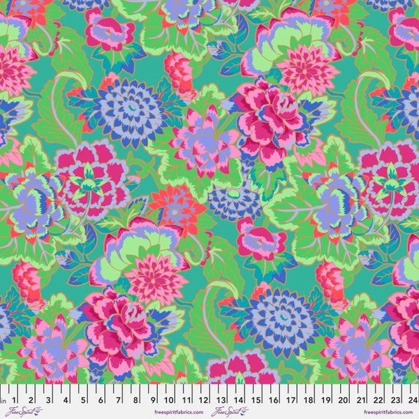 Kaffe Fassett Classics - Cloisonne - Aqua - FreeSpirit Fabrics - 100% Cotton - PWGP046.AQUA