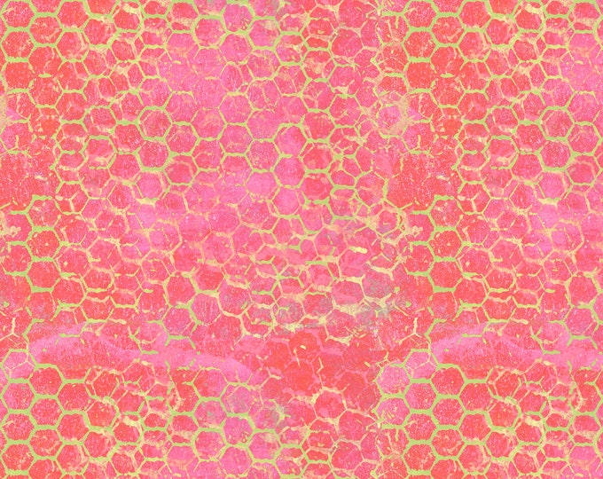 Butterfly Fields - Sue Penn - FreeSpirit Fabrics - Honeycomb, Pink - PWSP067-PINK - Digital Printing - 100% Cotton