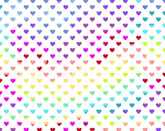 Hearts - Andover Fabrics - Rainbow Hearts - Daylight