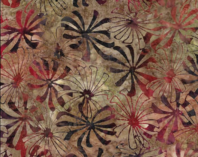 Murano Batiks, Pinwheel Floral - Lt. Brown