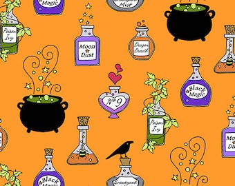 Hocus Pocus - Andover Fabrics - Kim Schaeffer - Orange - Potions
