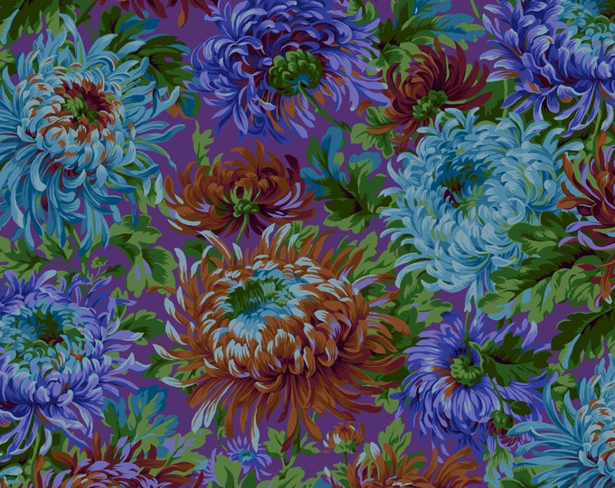 Kaffe Fassett Collective - Free Spirit Fabrics - Design by Philip Jacobs - PWPJ072-BLUEX - Shaggy