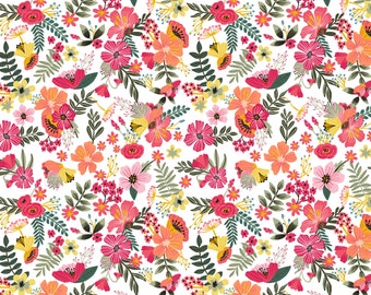 Floral Pets - Mia Charro - FreeSpirit Fabrics - Gardenara Morning - White - PWMC045.XWHITE