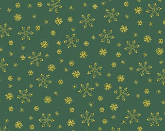 Century Holiday Shimmer - Andover Fabrics - Hunter - CS-9671M- Snow Flurry