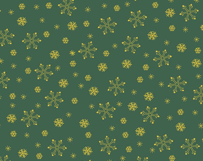 Century Holiday Shimmer - Andover Fabrics - Hunter - CS-9671M- Snow Flurry