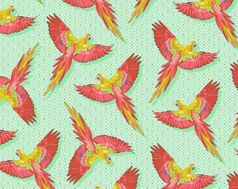 Macaw Ya Later - Mango - Tula Pink Daydreamer -  Free Spirit Fabric