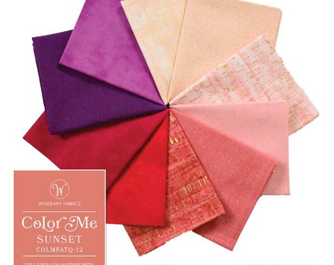 Color Me Sunset by Windham - Precut Fat Quarter Bundle COLMFATQ-12 | 10 Fat Quarters - 100% Cotton
