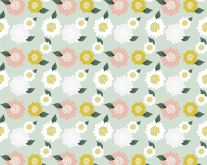 Hibiscus - Simple Simon and Company - Riley Blakes Designs - 100% Cotton - C11543-FLOWERS MINT