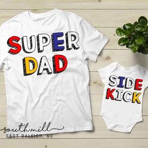 Svg do Dia dos Pais, Conjunto de Combinação de Pai e Filho, O Melhor Pai do Mundo, Design Digital, SVG de Pai e Filha, Super Pai, Super Side Kick