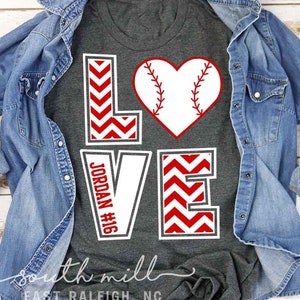 Chevron Love Baseball SVG Baseball Svg Baseball Heart Svg Baseball Aunt SVG Baseball Grandma Baseball DXF, Baseball Mom Baseball Sister SVg,