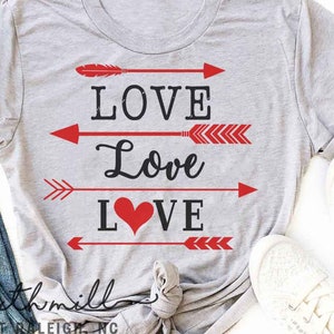 Valentine SVG, Love Arrows Svg Shirt Design, Valentine DXF heart SVG Cutting File, Cute Valentine Svg heart clipart Arrow Clipart Arrow svg