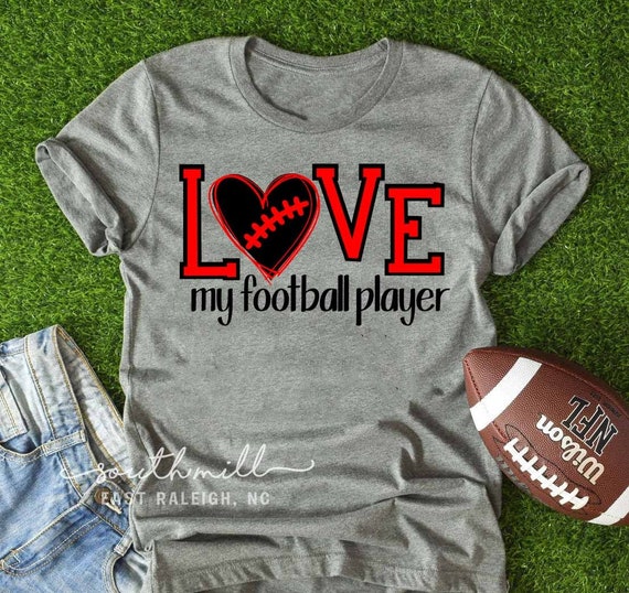 Love My Football Player Svg Sketch Heart Football Svg Etsy