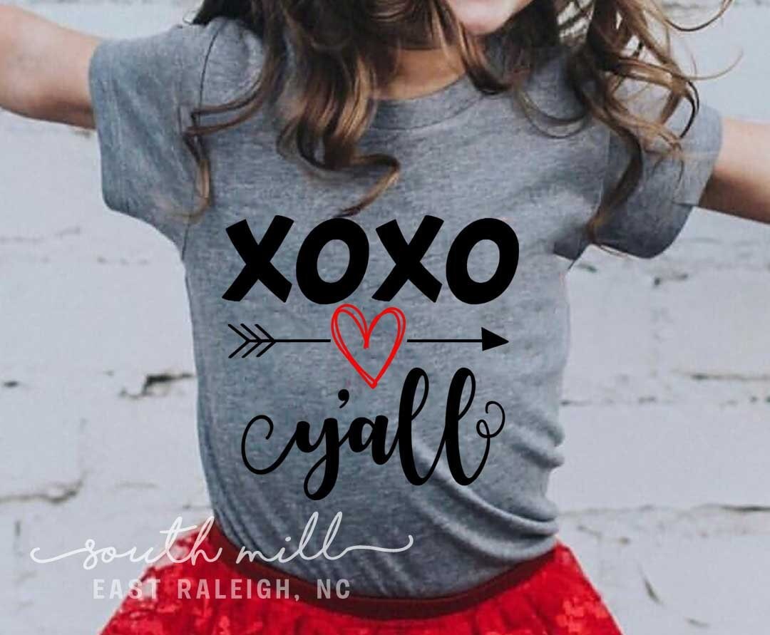 XOXO Y'all Svg, Southern Hugs and Kisses Valentine Svg Shirt Design ...