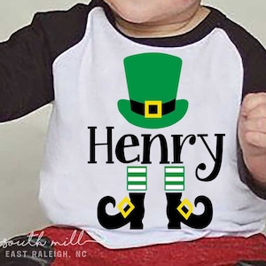 Leprechaun Hat and boots Monogram svg, St Patrick&#39;s day svg, Leprechaun clip Art, svg st patricks dxf Sublimation Print, kids shirt
