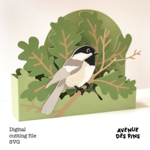 Summer Bird Pop Up Card | Bird Pop Up Card SVG | 3D Papercut SVG Card Cut File | Cricut Card DIY | Custom Greeting Cards | Box Card Template