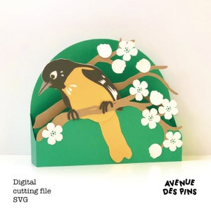 Baltimore Oriole Paper Craft SVG - DIY Bird Craft File