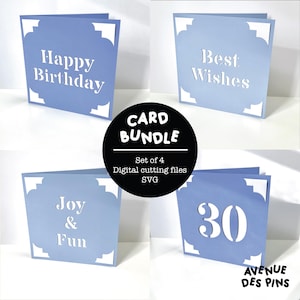 Birthday Card SVG Bundle – Set of 4 Cut Files