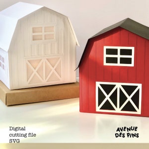 Barn Box Template | 3D Barn SVG Box Cut File | Cricut DIY