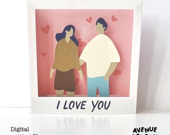 Karta pop-up Love SVG dla Cricut | Walentynki, Ślub, Rocznica Życzenia