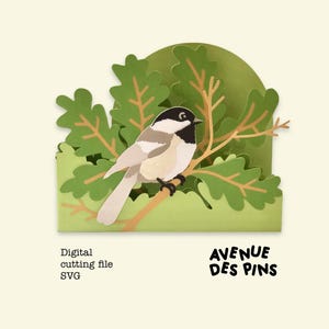 Summer Bird Pop Up Card | Bird Pop Up Card SVG | 3D Papercut SVG Card Cut File | Cricut Card DIY | Custom Greeting Cards | Box Card Template image 2