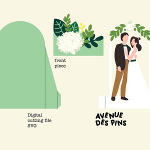 Wedding Pop-Up Card SVG 3D Cricut and Silhouette Cut File DIY Papercraft Card for Wedding Invitations and Greeting Cards image 5