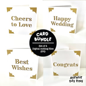 Hochzeitskarten-SVG-Paket – 4er-Set ausgeschnittene Dateien