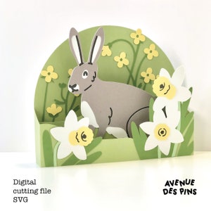 Easter Pop-Up Card SVG - Bunny in Daffodils - DIY Craft File