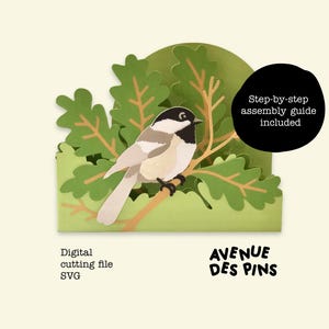 Summer Bird Pop Up Card | Bird Pop Up Card SVG | 3D Papercut SVG Card Cut File | Cricut Card DIY | Custom Greeting Cards | Box Card Template image 6