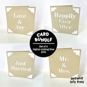 Hochzeitskarten-SVG-Paket – 4er-Set ausgeschnittene Dateien