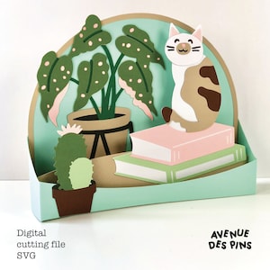 Cat Pop Up Card | SVG pop-up card | Cutting machine craft | Cricut Card DIY | Custom Greeting Cards | Box Card Template