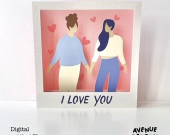 Karta pop-up Love SVG dla Cricut | Walentynki, Ślub, Rocznica Życzenia
