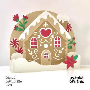 Christmas Pop Up Card | Gingerbread House Design | Cricut Card DIY | Custom Greeting Cards | Box Card Template