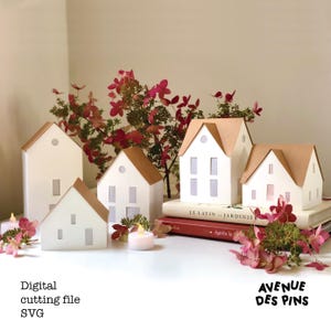 3D Christmas Village SVG Bundle  - Set of 5 Houses - DIY Craft File