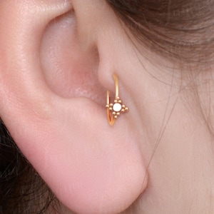 Tragus earring hoop. Rook earring. Conch earring. Forward helix hoop. Cartilage hoop. Rook piercing jewelry. Surgical steel tragus hoop.