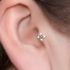 Tragus Stud Flat Back. Conch Earring. Labret Jewelry. Forward Helix Earring. Cartilage Earring Stud. Internally Threaded Helix. Conch Stud.
