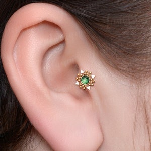 Tragus earring. Cartilage earring stud. Forward helix piercing. Conch stud. Internally threaded Labret piercing. Flat back helix earrings.