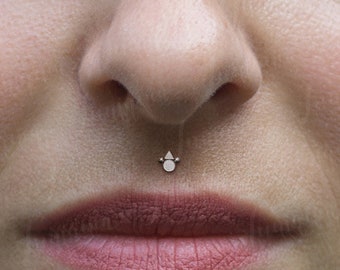 Medusa Lip Ring. Monroe Piercing Jewelry. Labret Jewelry. Lip Labret Jewelry. Lip Ring 16g. Surgical Steel Stud Earring. Philtrum Piercing.