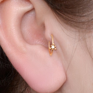Tragus earring hoop. Rook earring. Conch earring. Forward helix hoop. Cartilage hoop. Rook piercing jewelry. Surgical steel tragus hoop.