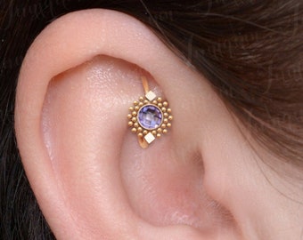 Rook piercing jewelry. Conch hoop. Tragus earring hoop. Cartilage ring. Helix earring hoop. Clicker ring. Forward helix piercing gold.