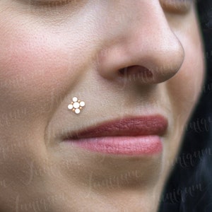 Surgical steel lip piercing. Monroe stud. Labret piercing. Flat back stud. Medusa jewelry. Philtrum labret piercing. Labret jewelry.
