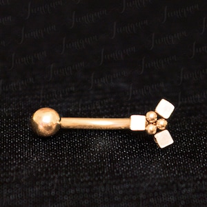 Rook earring 16g. Eyebrow ring. Eyebrow jewelry. Surgical steel rook piercing gold. Curved barbell 18g 16g 14g. Eyebrow piercing. Rook bar.